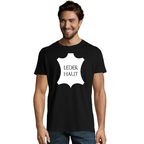 Echt Leder Lederhaut Emblem T-Shirt