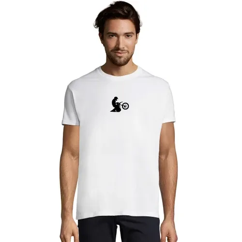 Enduro Sprung aus Brusttasche T-Shirt