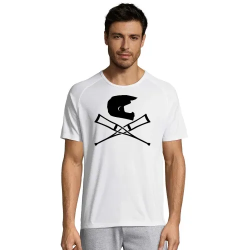 Endurohelm mit Krücken Männer T-Shirt