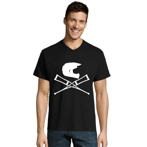 Endurohelm mit Krücken T-Shirt Männer Victory
