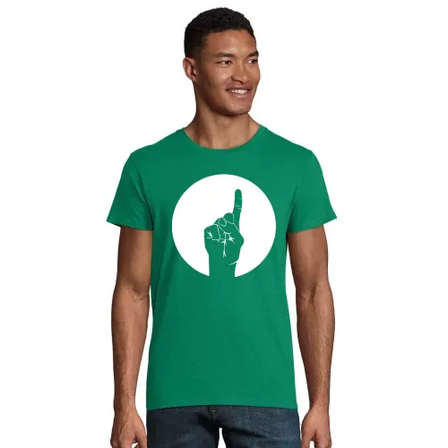 erhobener Zeigefinger im Kreis Männer T-Shirt
