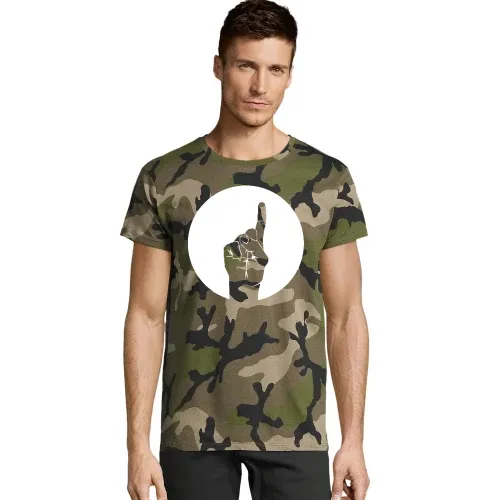erhobener Zeigefinger im Kreis Männer T-Shirt