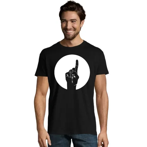 erhobener Zeigefinger im Kreis Männer T-Shirt