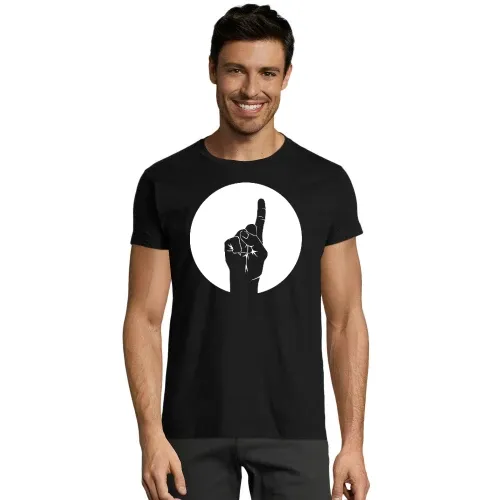 erhobener Zeigefinger im Kreis Männer T-Shirt