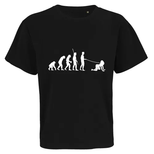 Evolution Mann geht gassi Männer T-Shirt