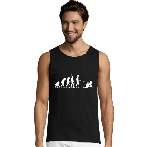 Evolution Mann geht gassi Männer T-Shirt