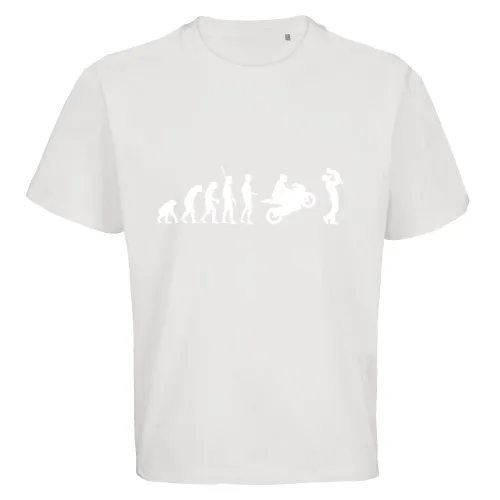 Evolution Motorrad mit Vater und Kind Männer T-Shirt