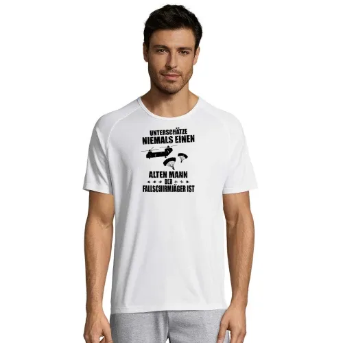Fallschirmjäger Alter Mann Spruch Skydiver BW Männer T-Shirt