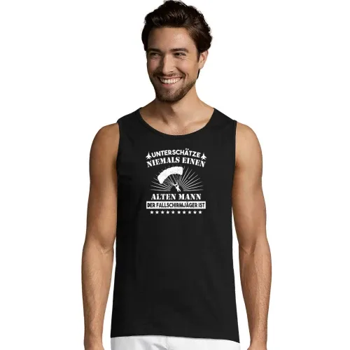 Fallschirmjäger Alter Mann Spruch Skydiver BW T-Shirt Männer Justin