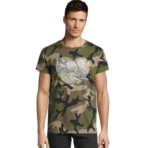 Fingerabdruck mit Herz Männer T-Shirt
