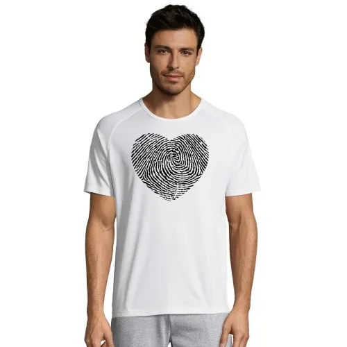 Fingerabdruck mit Herz Männer T-Shirt