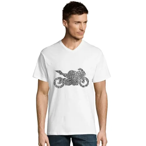 Fingerabdruck Motorrad Männer T-Shirt