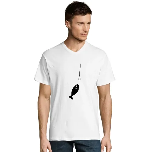 Fisch an der Angeln Männer T-Shirt