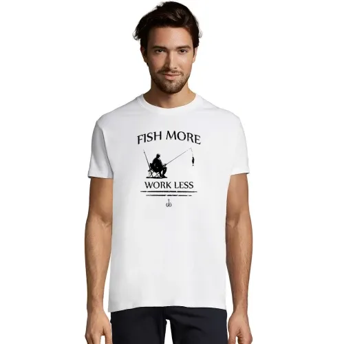 Fische Mehr Arbeite Weniger Angler Spruch T-Shirt Männer Imperial