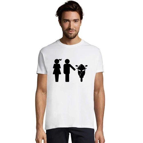 Frau Mann Motorrad T-Shirt
