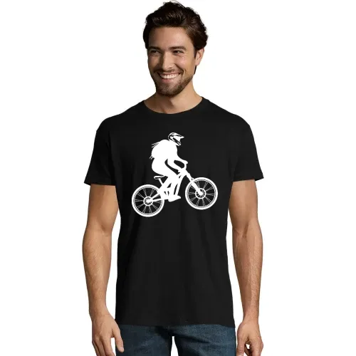 Fully Mountainbike mit Biker Cross Helm - MTB Bike T-Shirt Männer Imperial