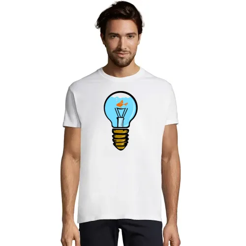 Glühbirnenaquarium mit Fisch Männer T-Shirt