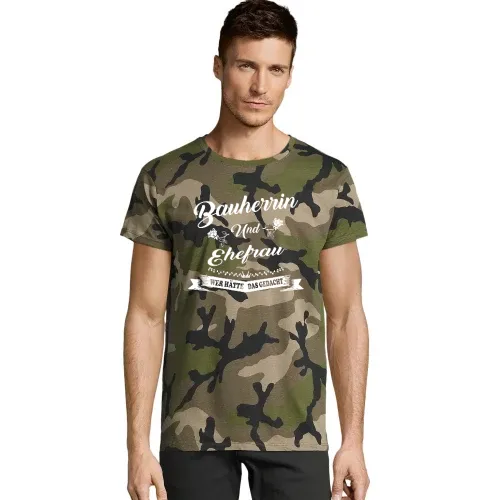 Hausbau Ehegattin Bauherrin und Ehefrau Nie Gedacht Männer T-Shirt