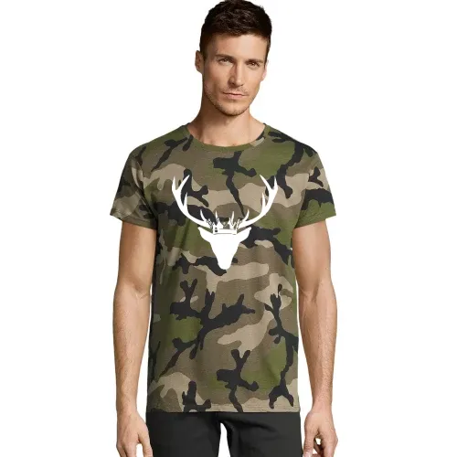 Hirschgeweih mit Krone Männer T-Shirt