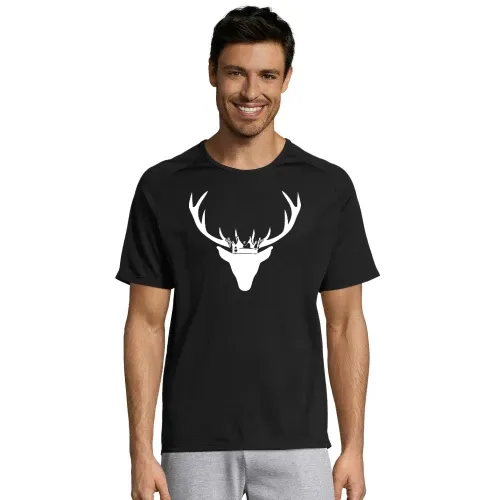 Hirschgeweih mit Krone Männer T-Shirt