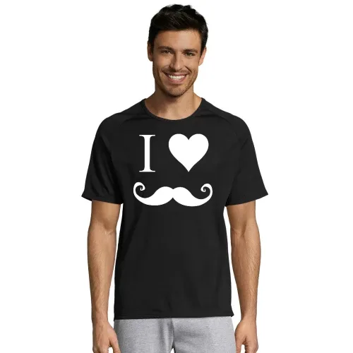 i love Moustache Männer T-Shirt