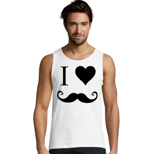 i love Moustache Männer T-Shirt