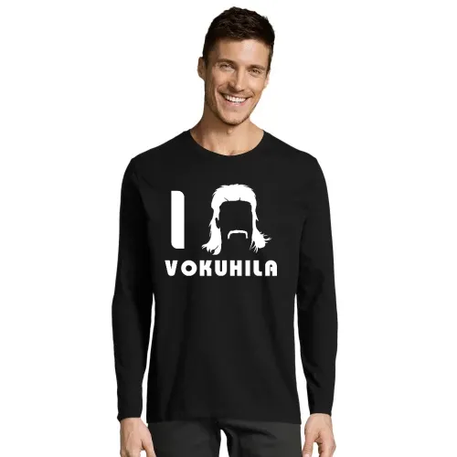 I Love Vokuhila Frisur mit Schnautzbart Männer T-Shirt