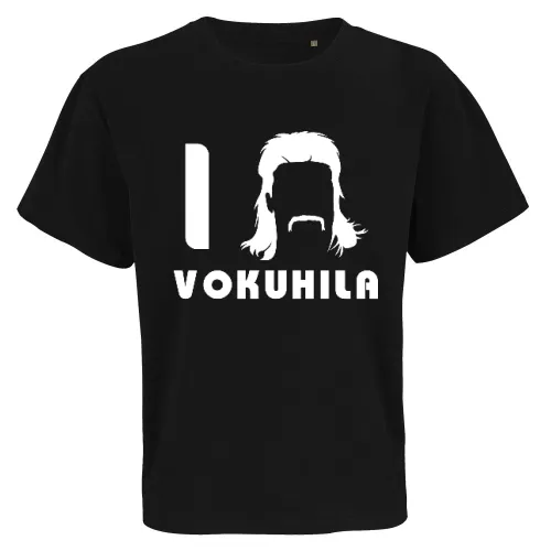 I Love Vokuhila Frisur mit Schnautzbart Männer T-Shirt