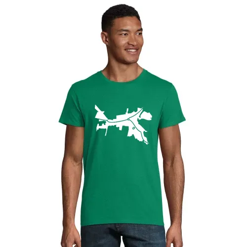 Kreischa Umriss mit Fussballstadion Männer T-Shirt