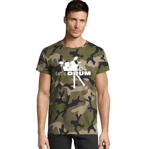 Lets Drum Schlagzeug mit Sticks Männer T-Shirt