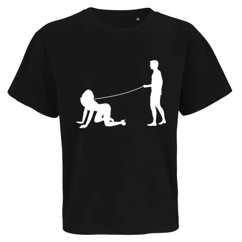 Mann geht mit Frau gassi Männer T-Shirt