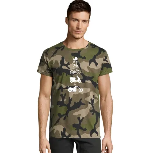 Motorrad Chopper Evolution Front T-Shirt Männer Camo
