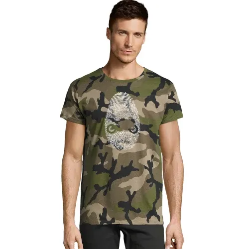 Motorrad Fingerabdruck Männer T-Shirt