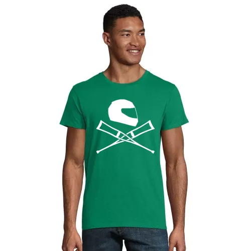 Motorradhelm mit Krücken Männer T-Shirt