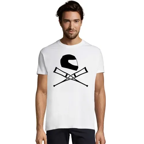 Motorradhelm mit Krücken T-Shirt