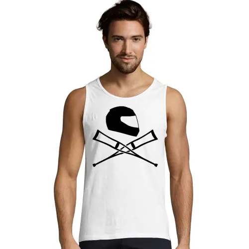 Motorradhelm mit Krücken Männer T-Shirt