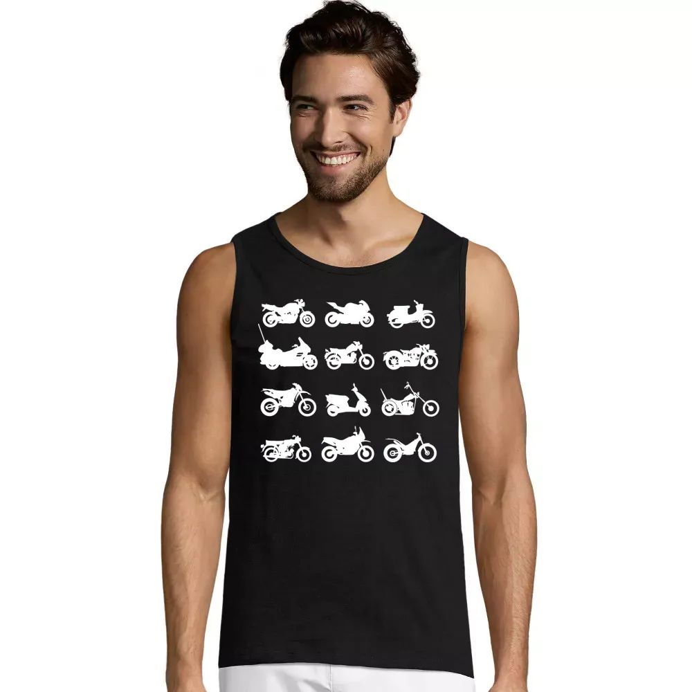 ärmelloses Männer T-Shirt mit Aufdruck 'Motorräder Typen'