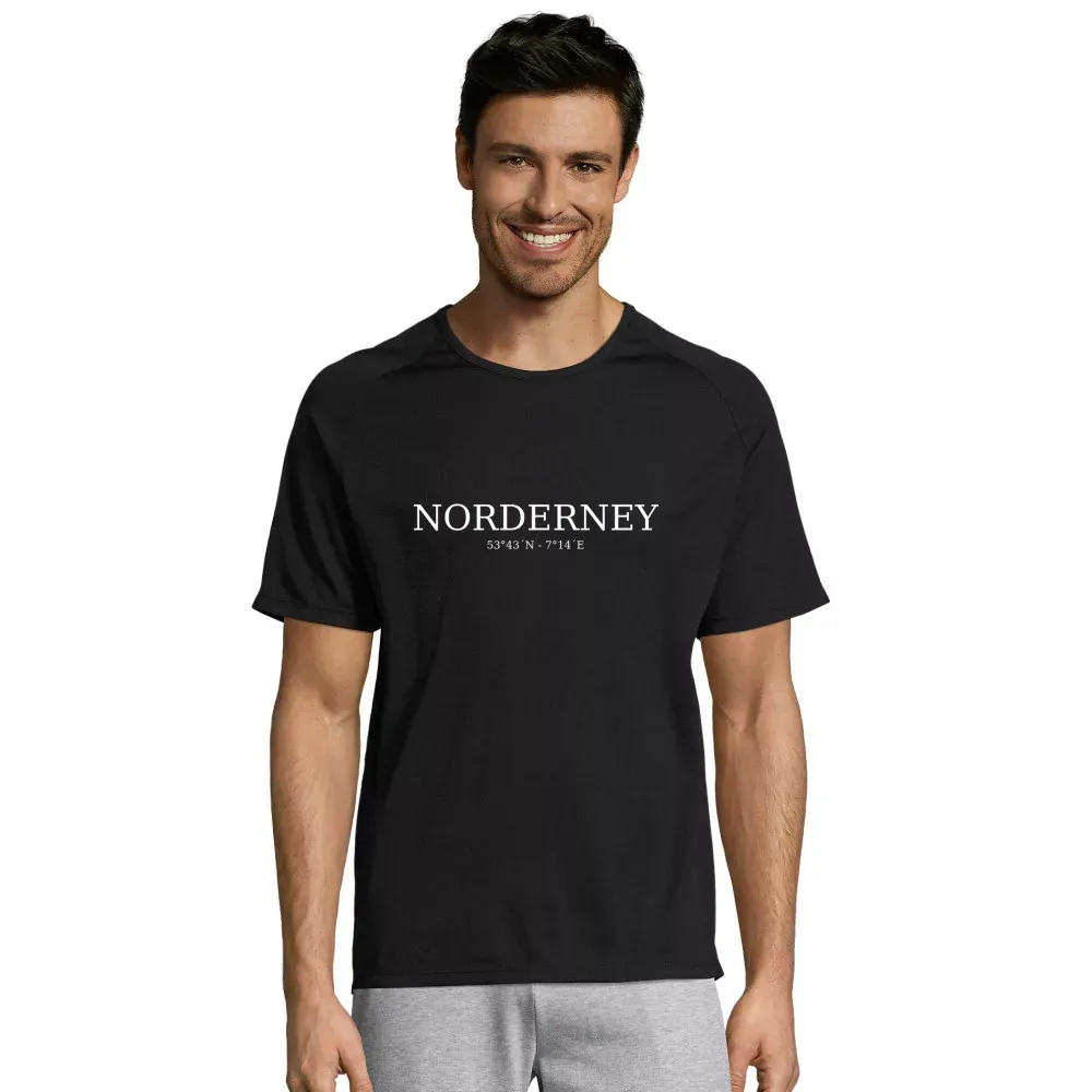 Sport Männer T-Shirt mit Aufdruck 'Norderney Koordinaten'
