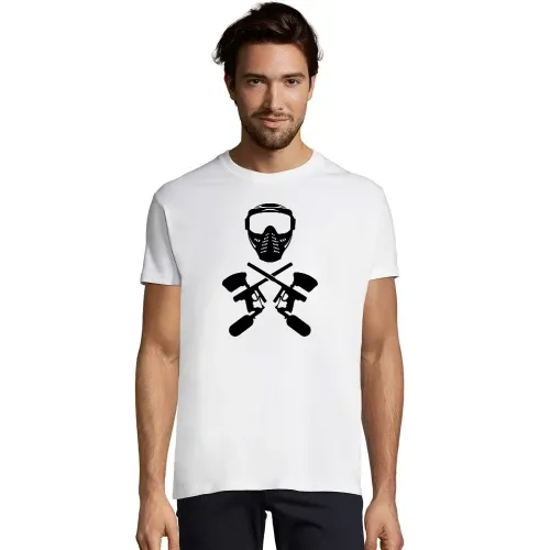 Paintball Maske und Waffe Männer T-Shirt