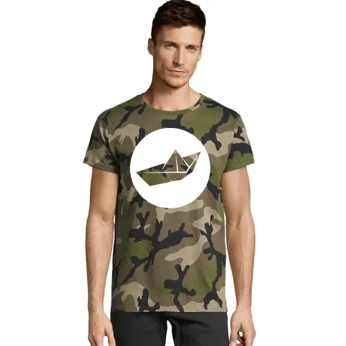 Papierschiff Origami Männer T-Shirt