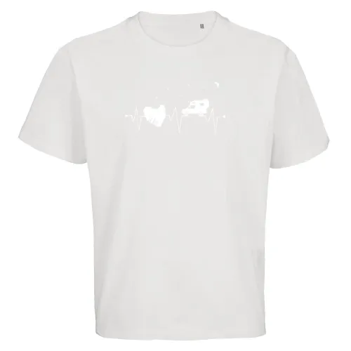 Pickup Camping Herzschlag mit Herz bei Nacht Männer T-Shirt