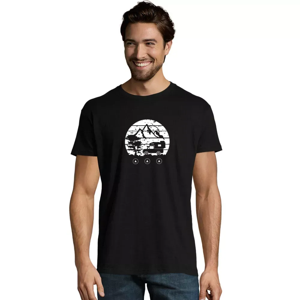  Männer T-Shirt mit Aufdruck 'Pickup Wohnkabine Vintage Reisemobil Camping'