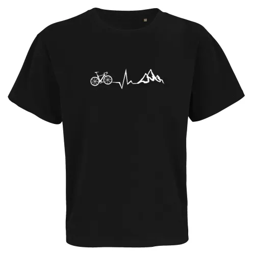 Rennrad Fahrrad Berge Puls Radfahrer Herzschlag Männer T-Shirt