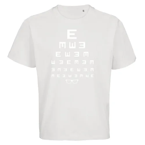 Sehtest mit Brille schwarz weiß Männer T-Shirt