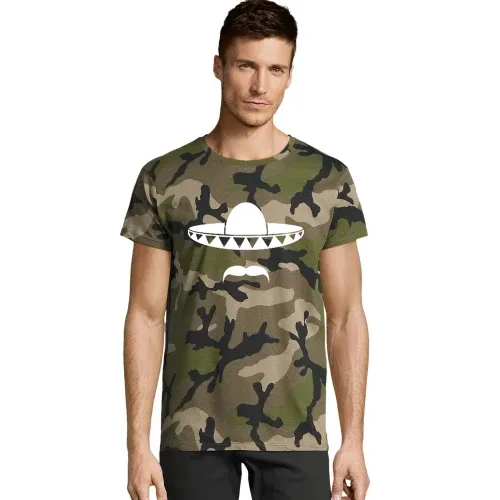 Sombrero mit Bart aus Mexiko Männer T-Shirt