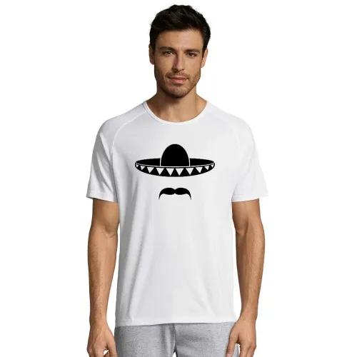 Sombrero mit Bart aus Mexiko Männer T-Shirt