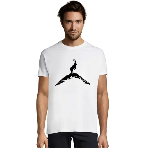 stehender Steinbock auf Bergspitze Männer T-Shirt