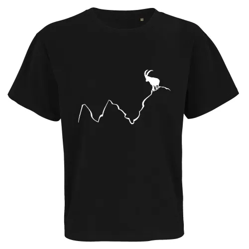 Steinbock auf Bergspitze Männer T-Shirt