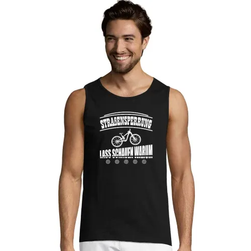 Straßensperrung EBiker MTB Lustig Radfahrer Spruch Männer T-Shirt