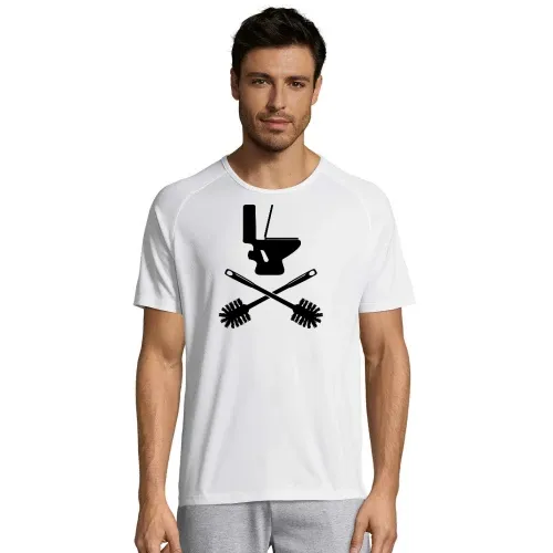 Toilette mit Klobürste T-Shirt Männer Sporty